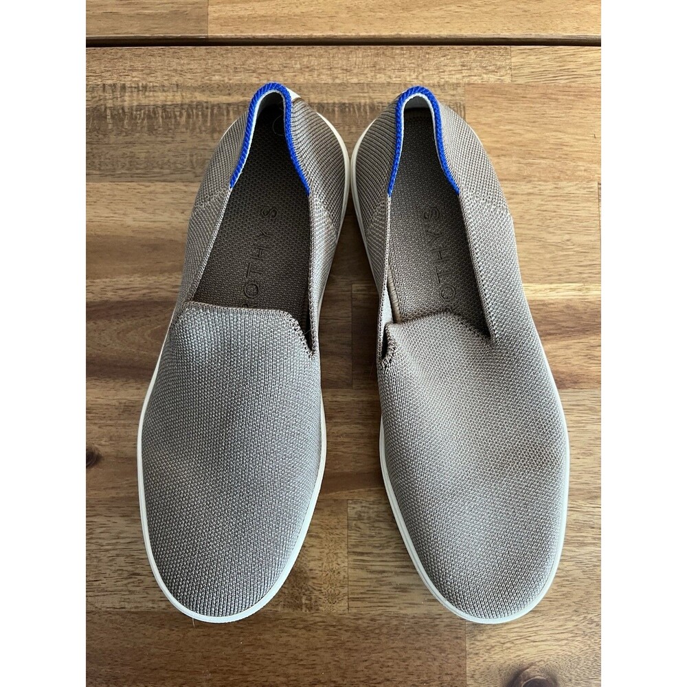 Rothy's Women's Latte Slip-On Shoes Size 8 Round Toe Striped Accents